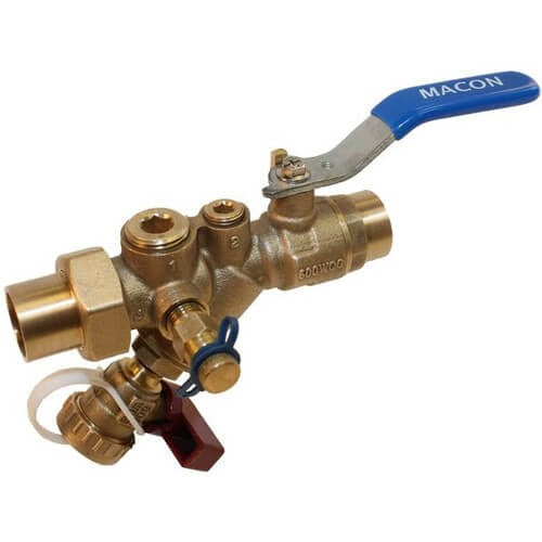 MACON Macon MBP-SV-150F150F SV3 strainer valve (1-1/2 inches) union end PT port bypass and drain valve