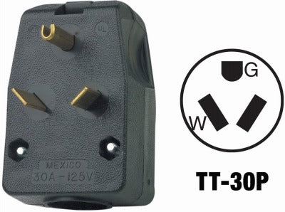 LEVITON Leviton Mfg Co R55-00830-00E 30A Angle Plug Nema TT-30P