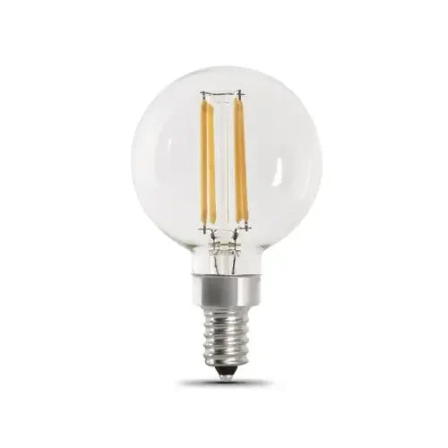 FEIT ELECTRIC Feit Electric BPG1640927CAFIL/2/RP Enhance Glass Filament Globe LED Bulb 40W Replacement (G16.5, 2-Pack) BPG1640927CAFIL/2/RP