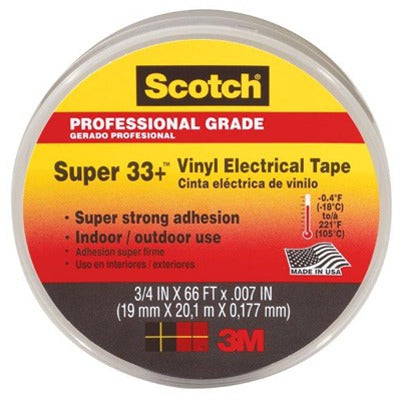 3M 3M 6132-BA-100 Vinyl Electrical Tape 0.75in X 66ft Black 10pk