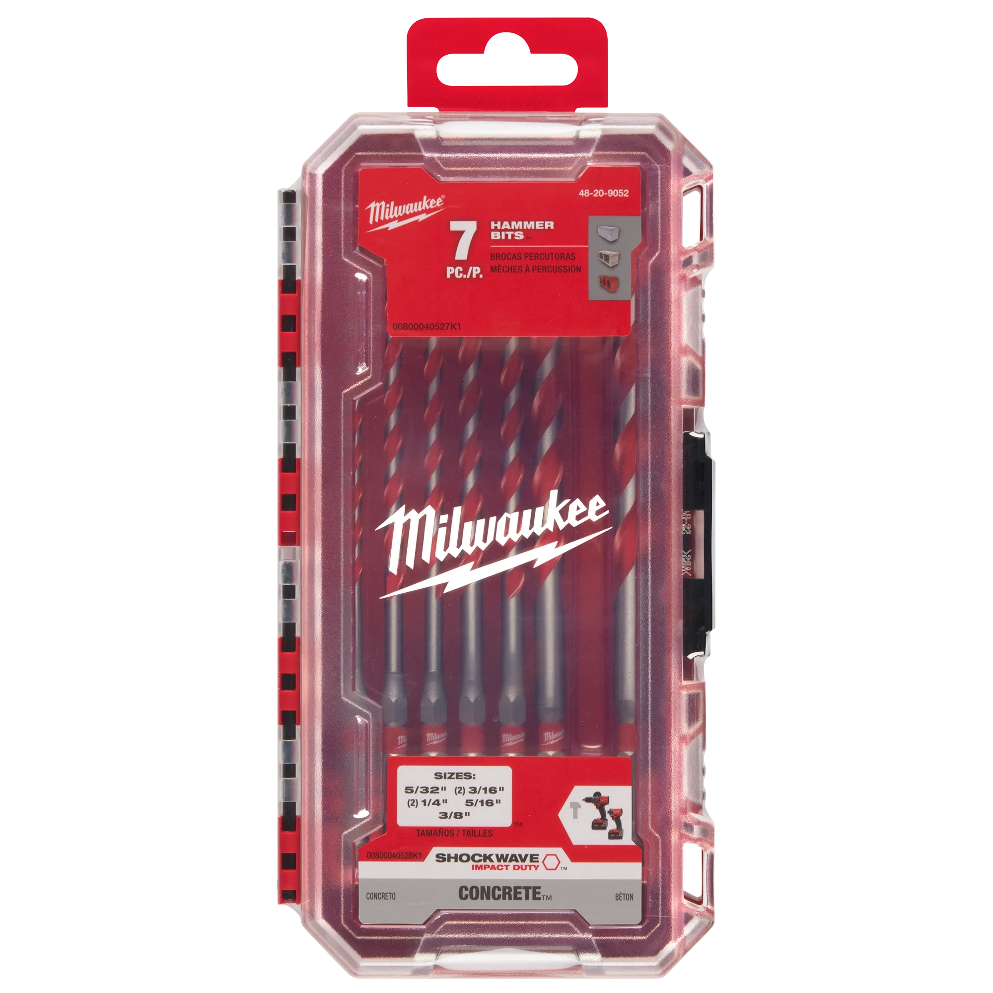 MILWAUKEE Milwaukee 48-20-9052 Shockwave 7-Piece Carbide Masonry Drill Bit Set