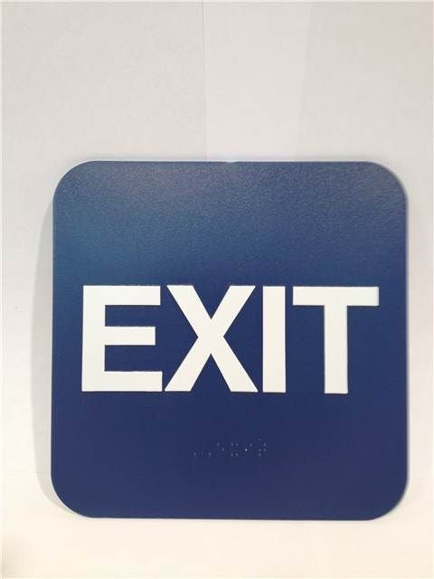 DON-JO Don-jo HS907035 Ada Exit Sign Blue Finish