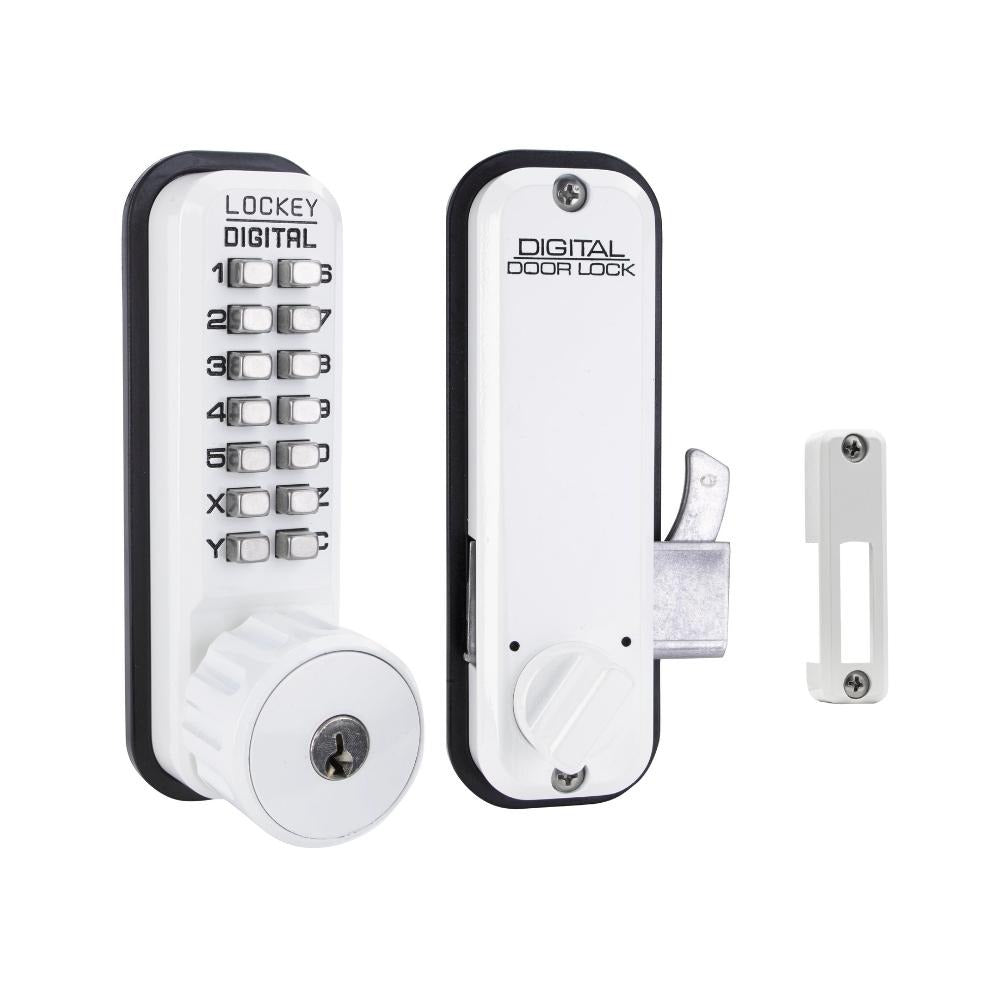 LOCKEY Lockey 2500WHKO Hook Bolt Lock Key Override White