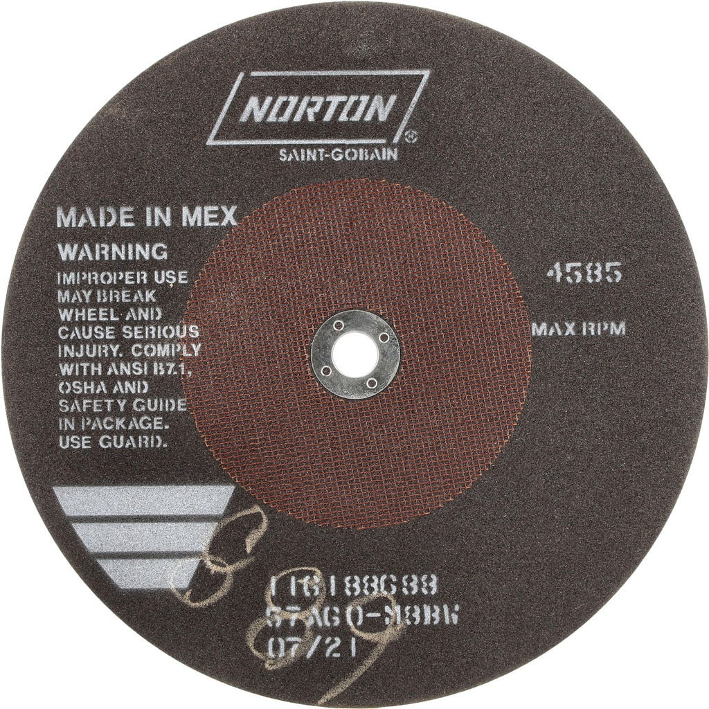 NORTON Norton 66253122824 Cut-off Wheel 10 in Aluminum Oxide 60 Grit