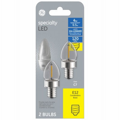 GE G E Lighting 93129196 C7 Led Night Light Bulb 0.5W 2 Pack