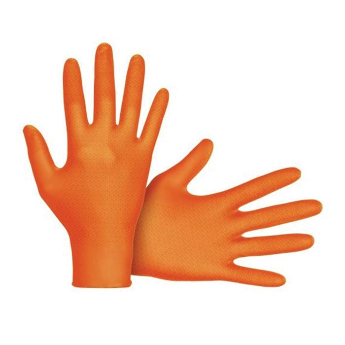 ASTRO-GRIP Astro-grip 66472 Nitrile Gloves Medium Orange 7 Mil