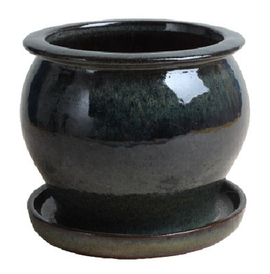 TRENDSPOT Trendspot Inc DB10021-08I 8 Inch Drip Green Studio Pot