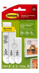 3M 3M Company 17218-16ES Picture Hanging Strip 16 Pairs White