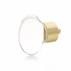 SCHAUB Schaub 60-SB Oval Glass Cabinet Knob Satin Brass