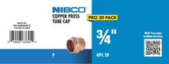 NIBCO Nibco PRESCAP34-JAR Copper Press Tube Cap 3/4 in 20 Pack