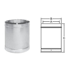 METAL-FAB Metal-Fab 12AIRTG6 Air-Cooled Temp/Guard Pipe (12 in Diameter x 6 in Length)