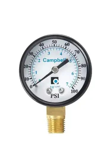 CAMPBELL Campbell pg1t-nl Brass Pressure Gauge 100 Psi Lead-free