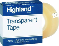 3M 3M MMM5910341296 Highland Transparent Tape 0.75 in x 1296 in (1 Roll)