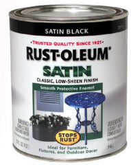 RUST-OLEUM Rust-oleum 7777-730 Satin Black Enamel Paint 0.5 Pint