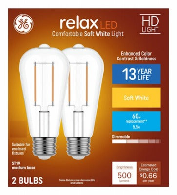 GE G E Lighting 93124165 ST19 Led Filament Bulb 5.5W 2700K