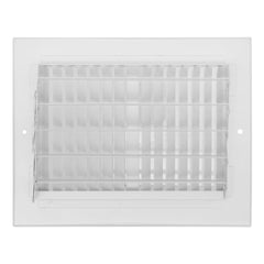 Hart & Cooley 703918 8 x 6 White Two-Way Steel Sidewall/Ceiling Register