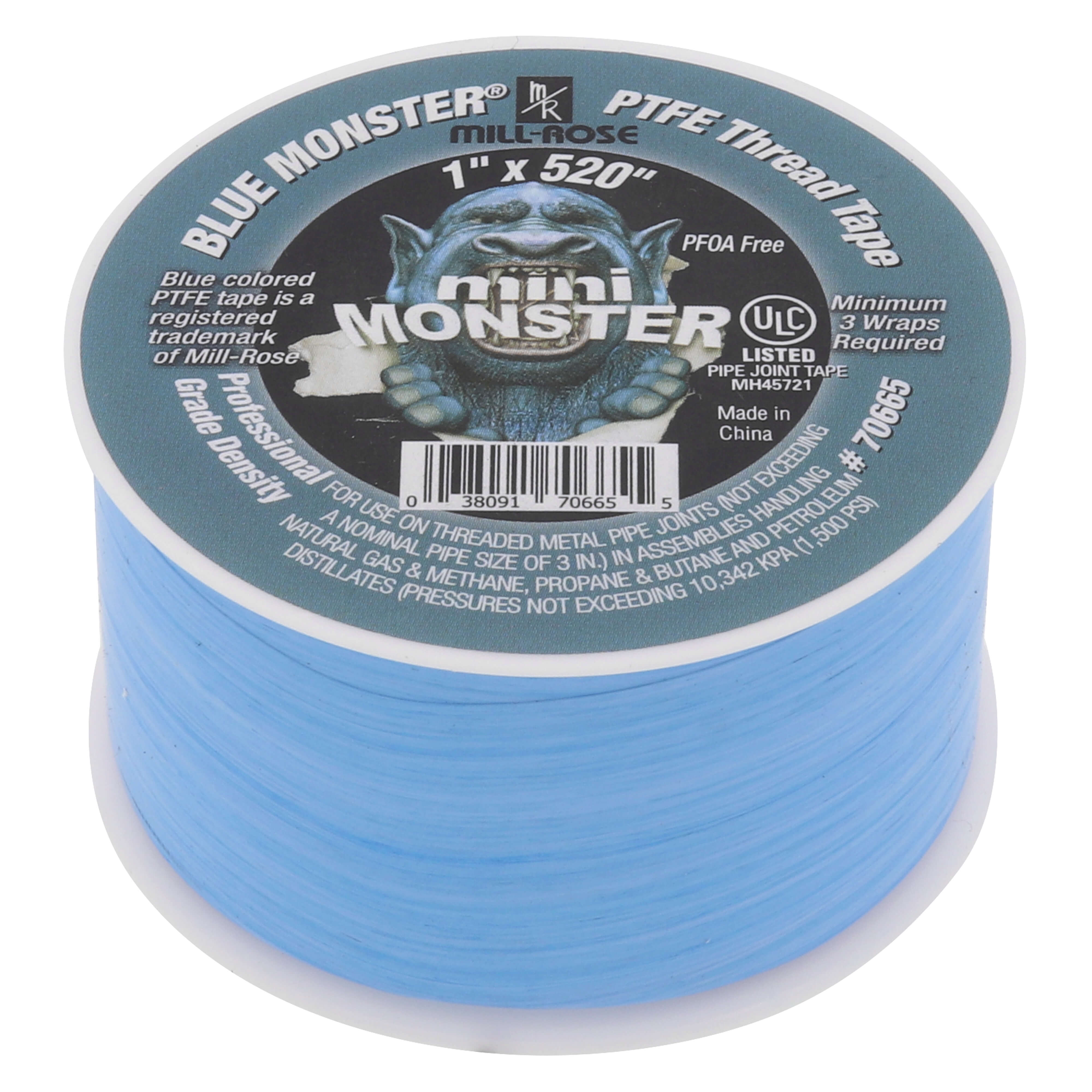 BLUE MONSTER Blue Monster 70665 Mini-Monster 1 x 520 PTFE Thread Seal Tape