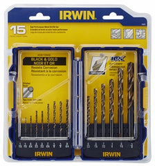 IRWIN Irwin 318015 Turbo Point Drill Bit Set 15 Piece Hss
