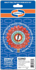 Uniweld G29ND 2.5 Red/High Pressure NPF Gauge W/Boot, (PSI °F) (R22/R404a/R134a)