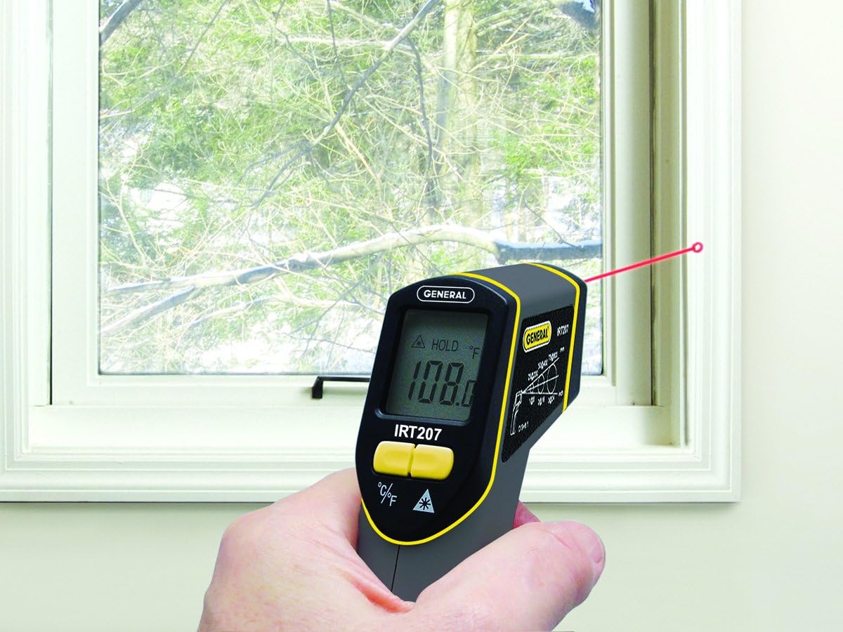 GENERAL TOOLS General Tools IRT207 Non-Contact Digital Laser Temperature Gun -4 to 608 Degrees F
