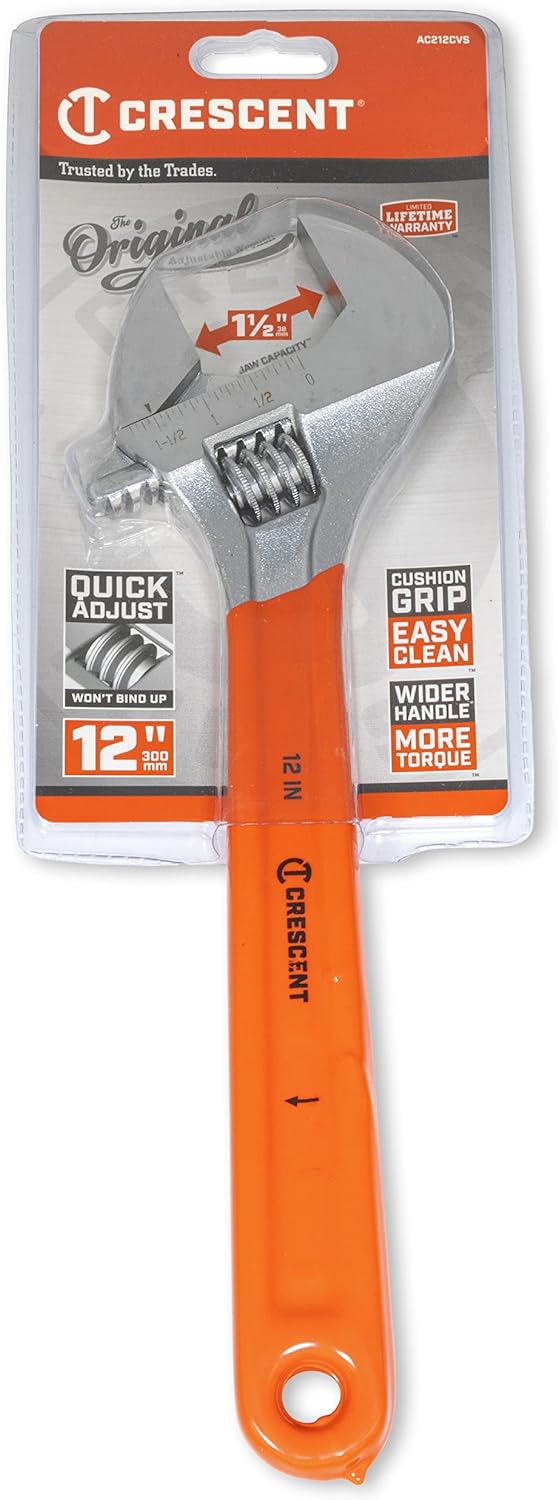 CRESCENT Crescent AC212CVS Adjustable Wrench 12 Inch Cushion Grip Carded