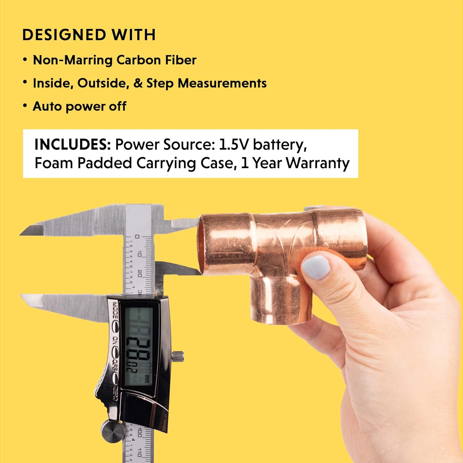 GENERAL TOOLS General Tools 147 Digital Caliper 6 Inches Precision Measuring Tool Stainless Steel Ruler