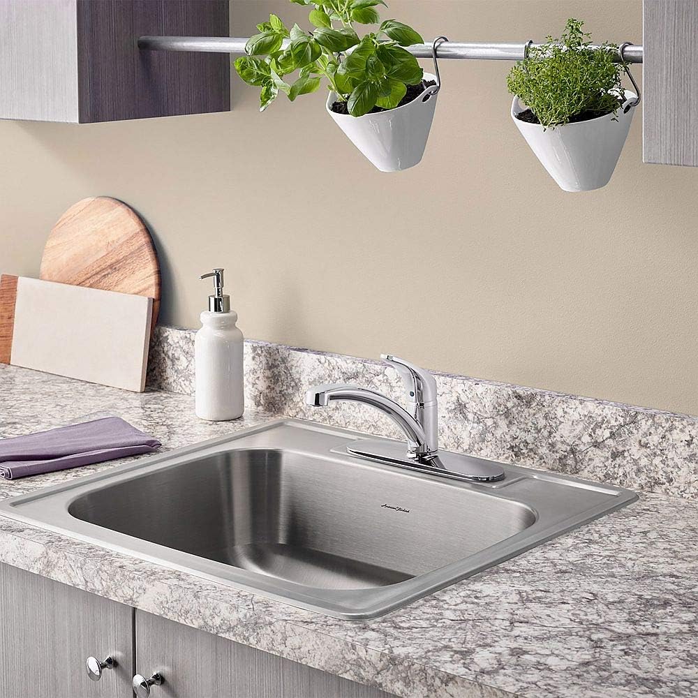 AMERICAN STANDARD American Standard 7074040.002 Colony Pro Single-Handle Kitchen Faucet with Side Spray and Deckplate Polished Chrome