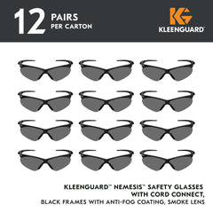 KleenGuard 55391 V30 Nemesis Safety Glasses with Cord Connect Smoke Lenses