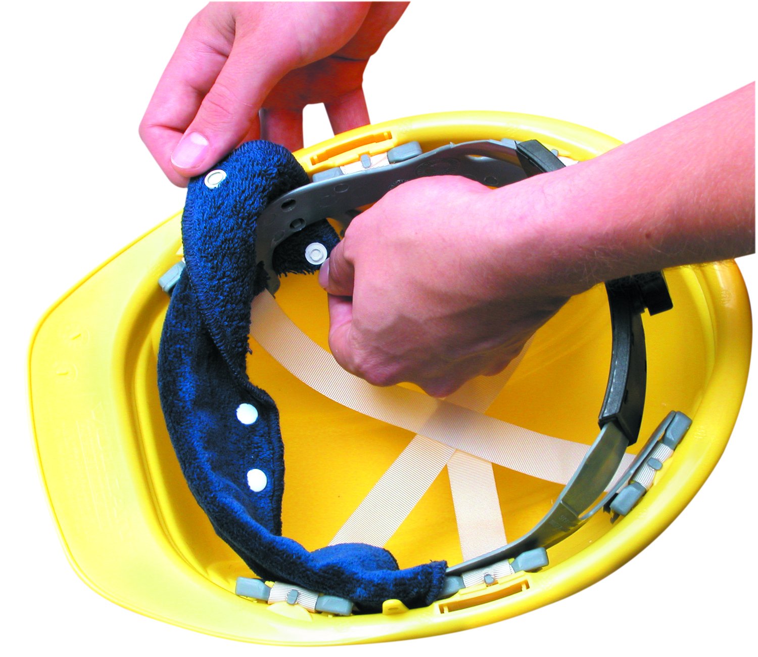 OCCUNOMIX OccuNomix 870-01 Terry Topper Snap-On Hard Hat Sweatband Navy Pack of 1