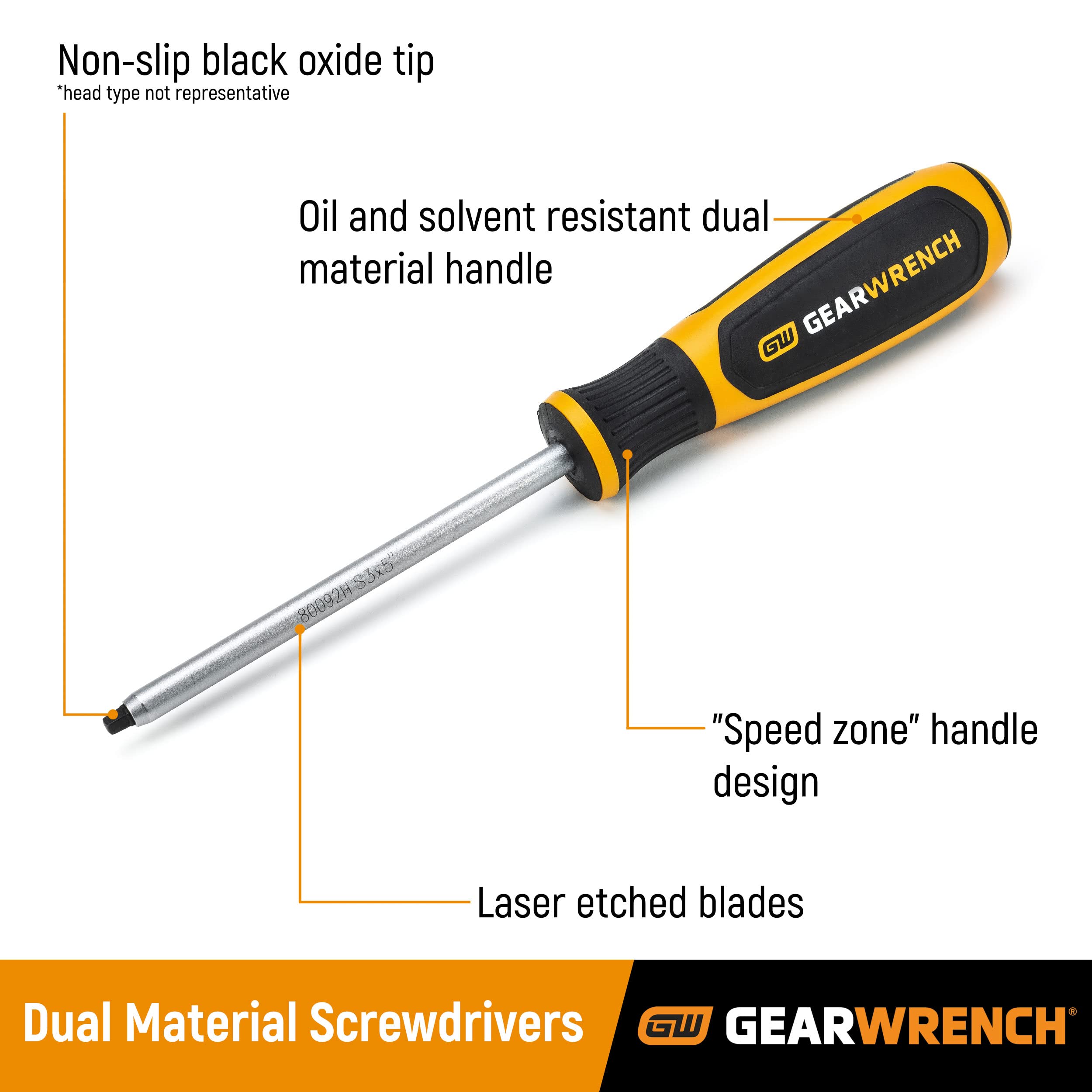 GEARWRENCH Gearwrench 80009H Screwdriver Dual Material #2 x 6