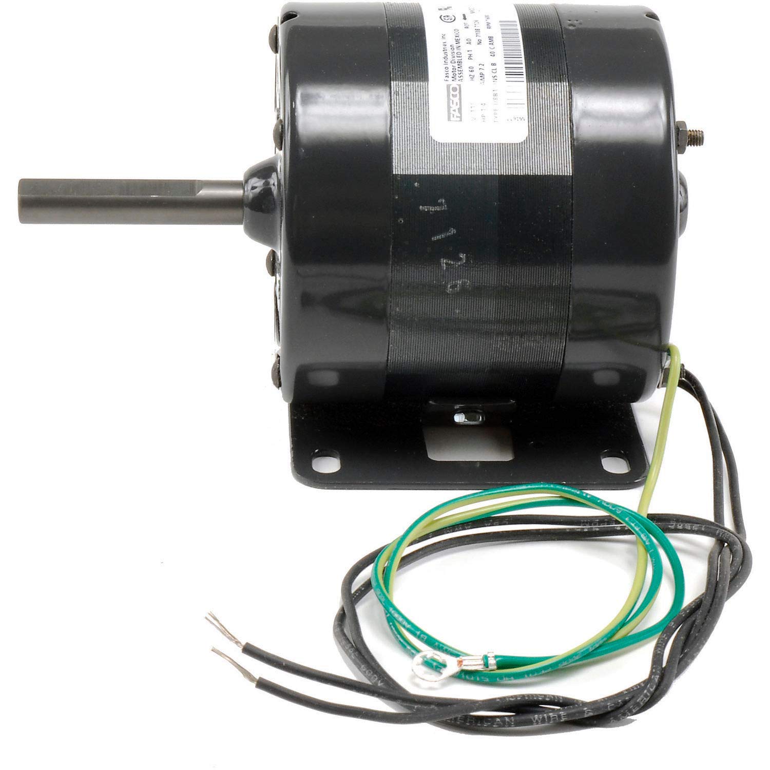 GENTEQ MOTORS Fasco D1006 4.4 Frame Open Ventilated Shaded Pole OEM Replacement Motor 1/4HP 1600rpm 115V 60Hz 7.2 amps