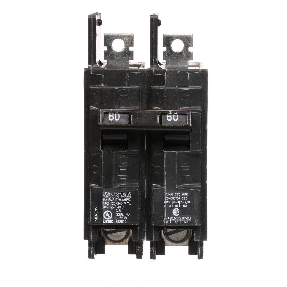SIEMENS Siemens BQ2B060 120/240 Volt 60 Amp 2-Pole Molded Case Circuit Breaker