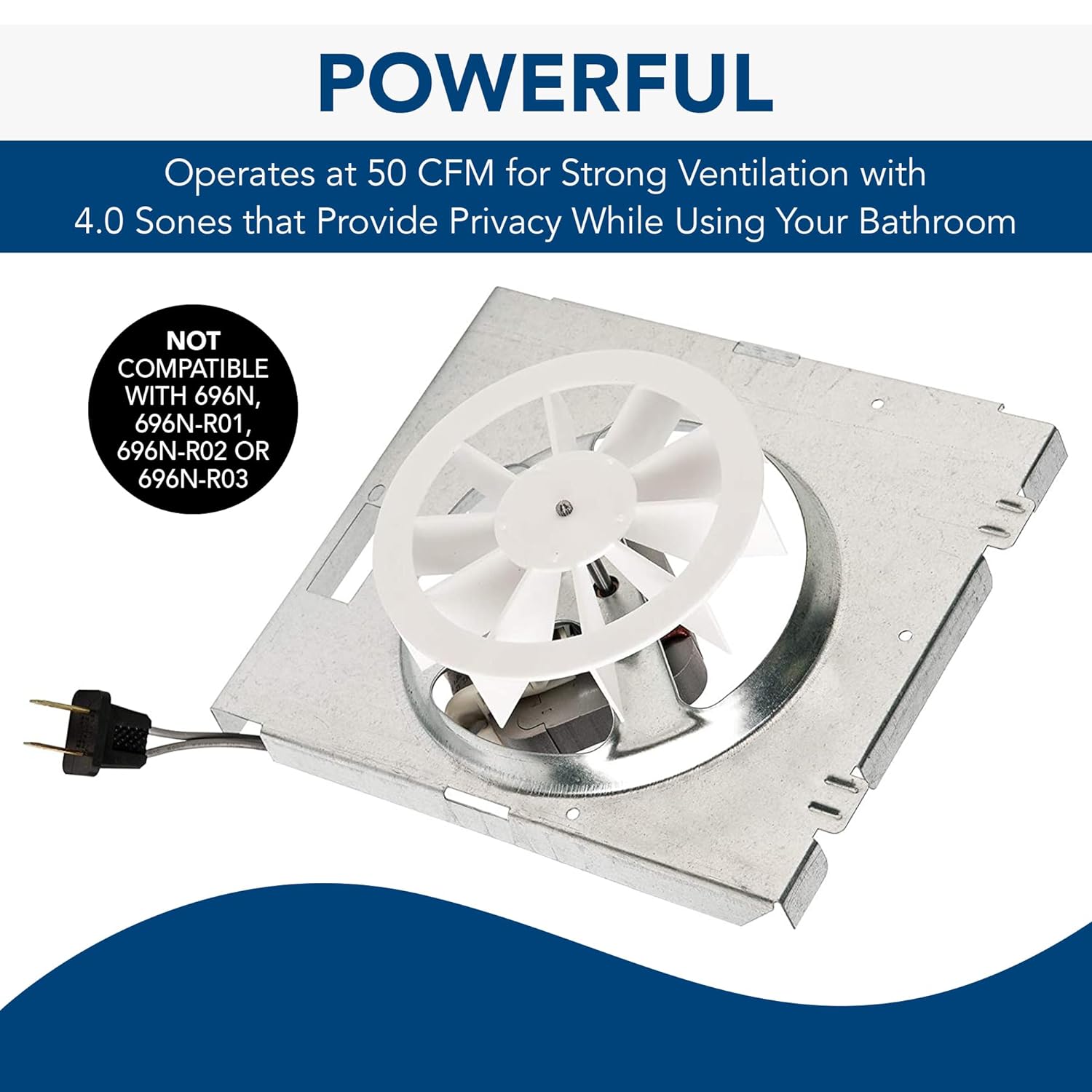 BROAN-NUTONE Broan-NuTone C350BN Replacement Motor/Wheel 50 CFM 696N Ventilation Fan