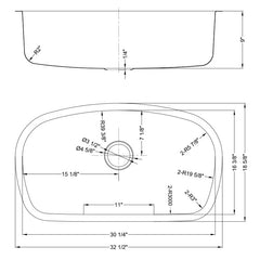 DAKOTA Dakota Plumbing Products DSR-3319-DIS Undermount Kitchen Sink