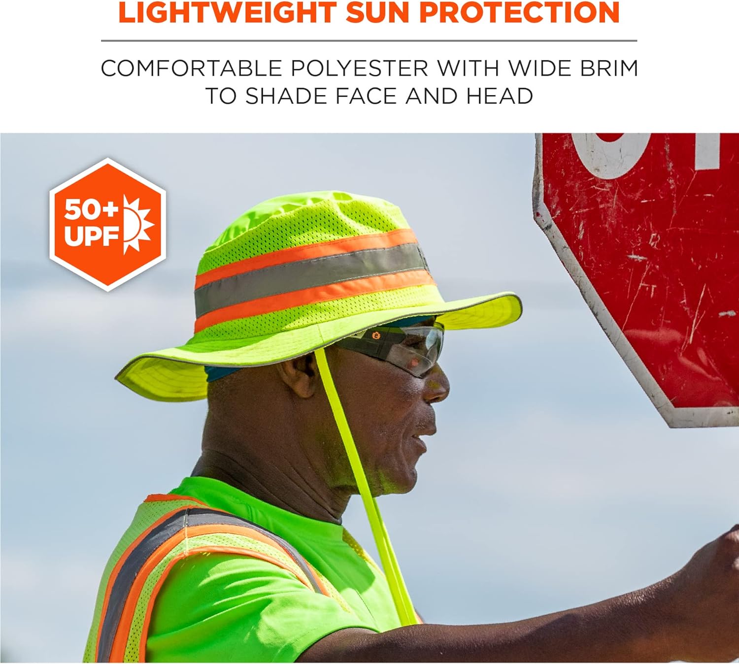 ERGODYNE Ergodyne 23260 Hi-Vis Ranger Sun Hat Lime Large-X-Large