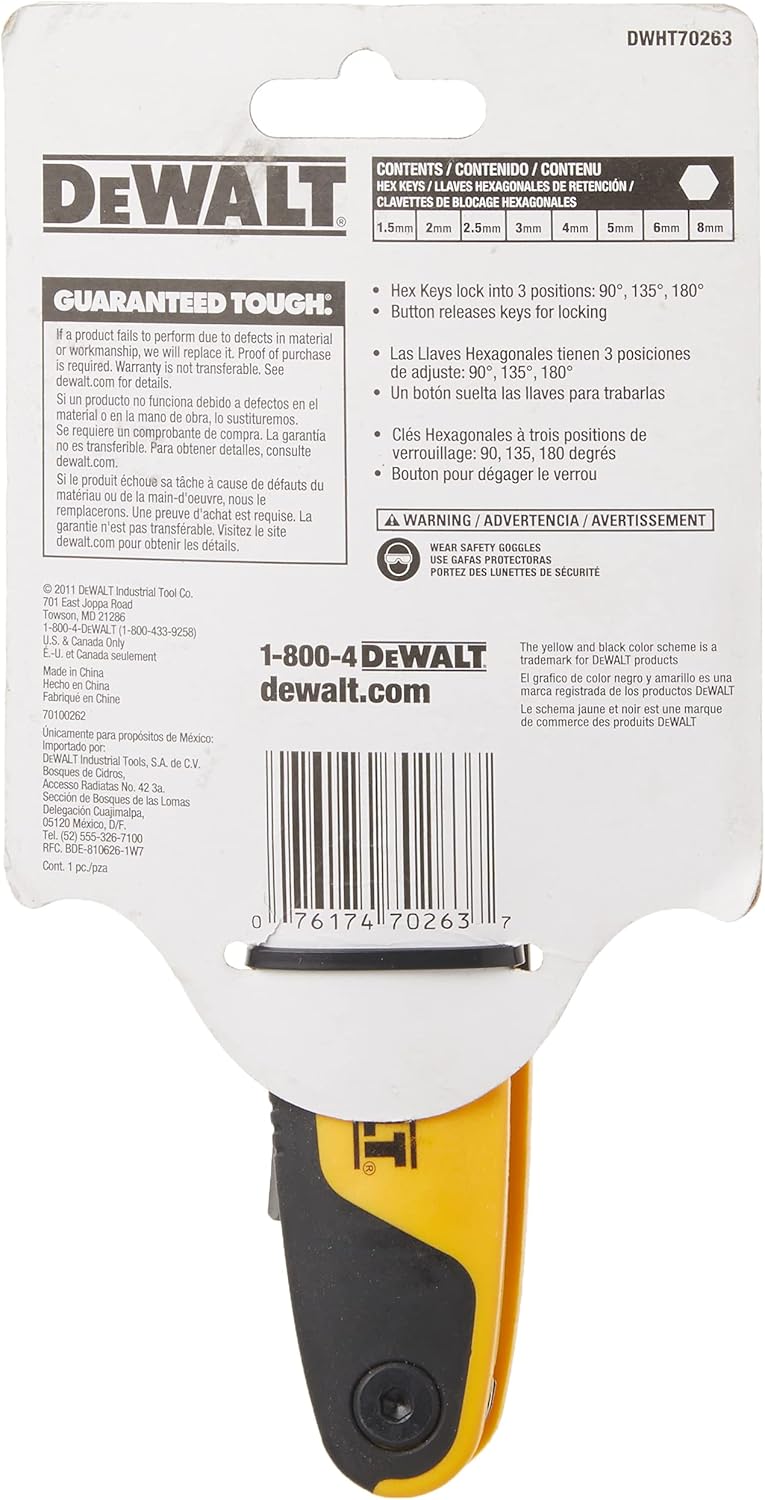 DEWALT DEWALT DWHT70263M Folding Locking Hex Key Set MM