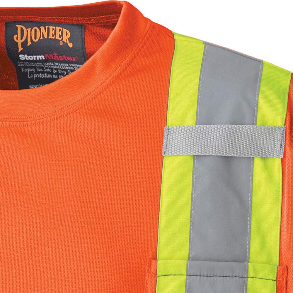 PIONEER Pioneer V1051250U-L High Visibility Birdseye Long Sleeved Safety Shirt Orange Large