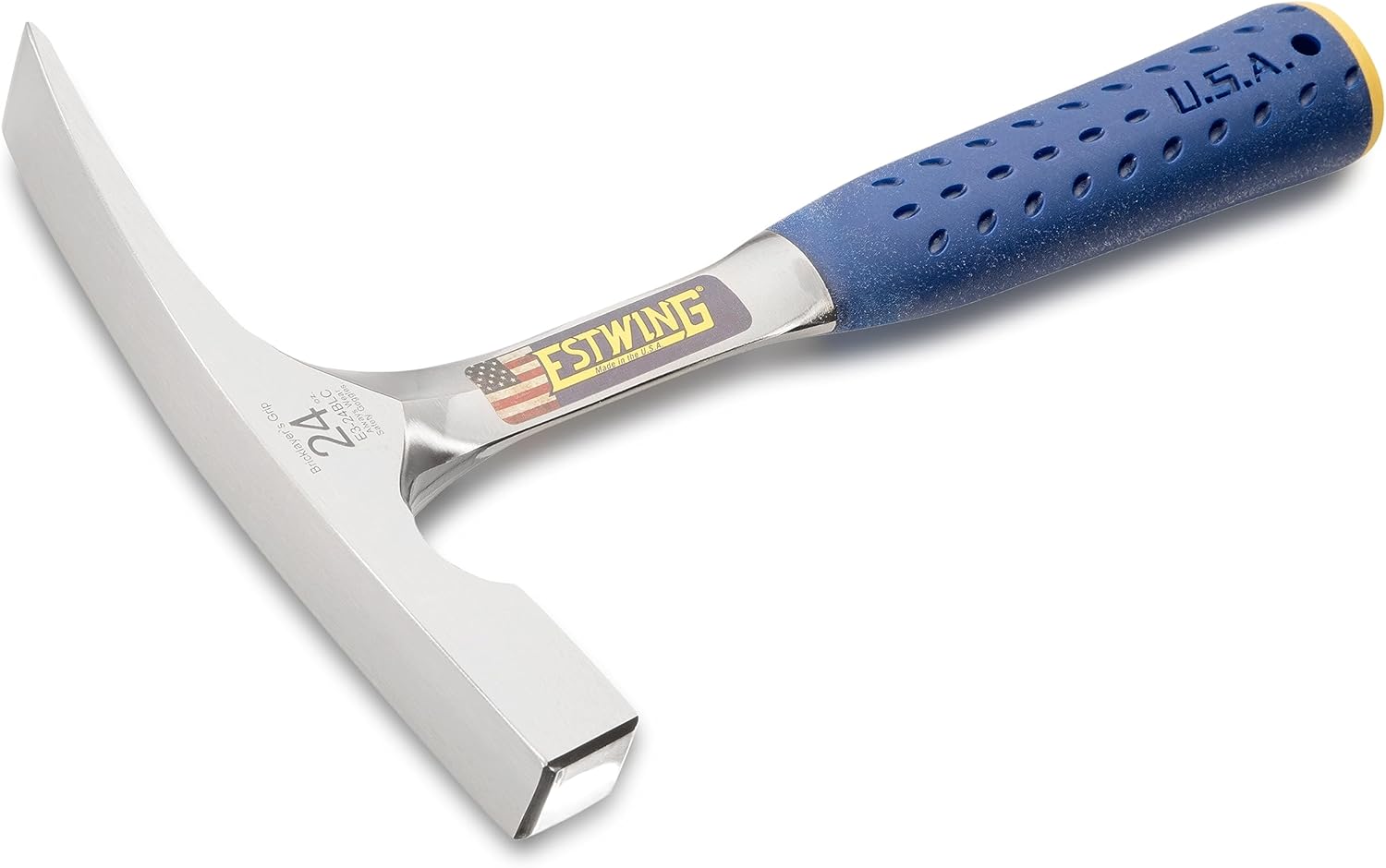 ESTWING Estwing E3-24BLC Bricklayer's/Mason's Hammer 24 oz Forged Steel Handle with Shock Reduction Grip