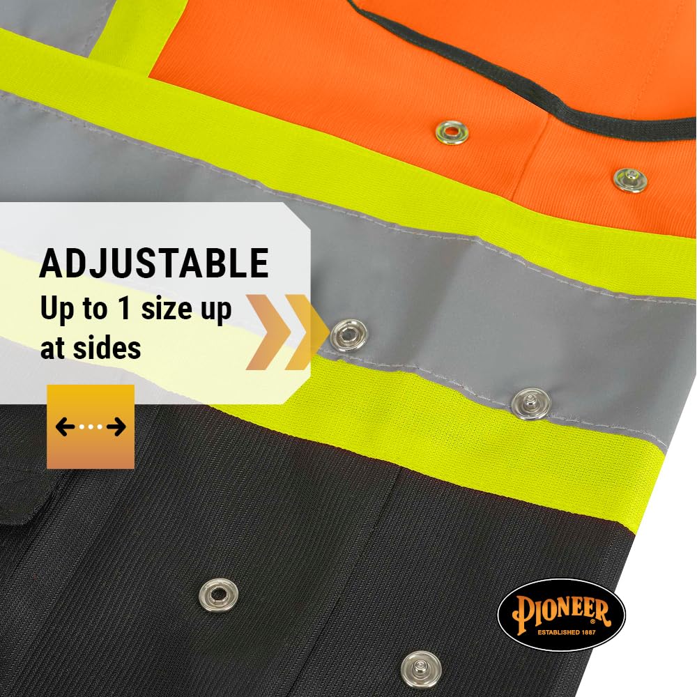 PIONEER Pioneer V1020251U-2/3XL Safety Vest Tricot Polyester Interlock Zipper Front Closure 2/3X-Large