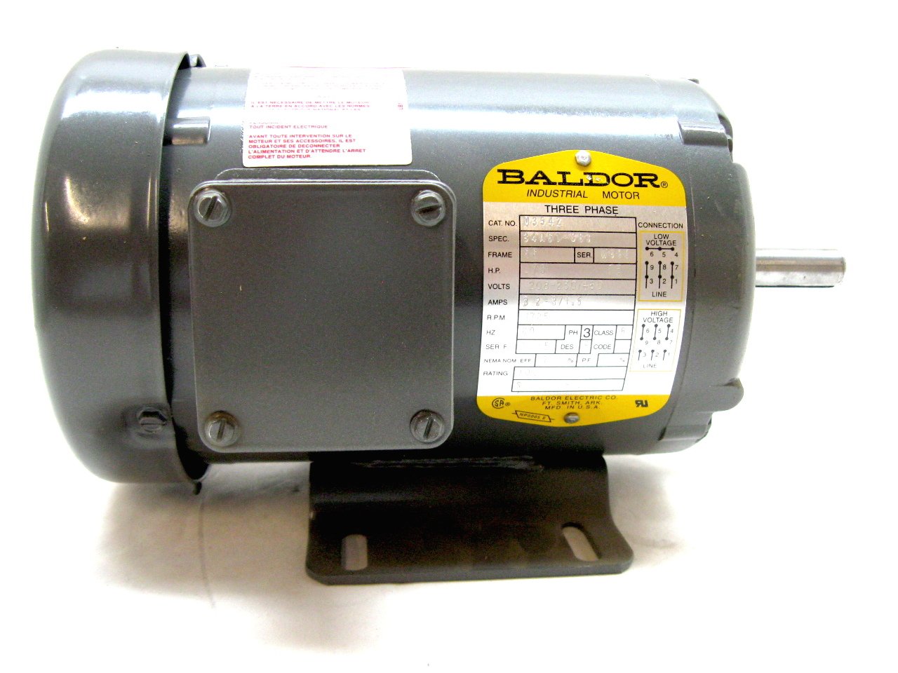 BALDOR MOTOR Baldor Electric M3542 3/4 HP 1725 RPM 208-230/460V Motor