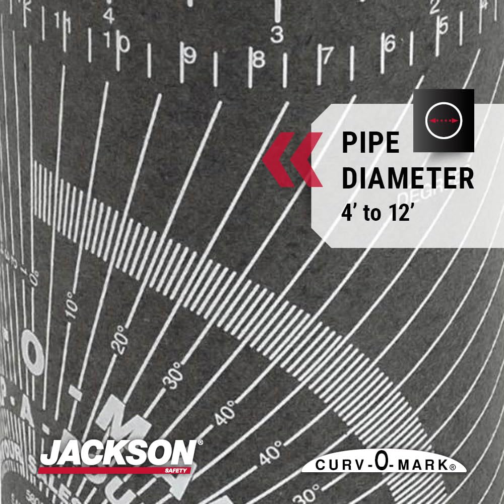 JACKSON SAFETY Jackson Safety 14754 Flexible Wrap-A-Round Pipe Marking Tool 4 to 12 Inch Diameter Black XL