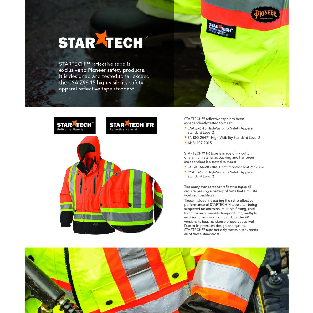 PIONEER Pioneer V1021061U-2/3XL High Visibility Tricot Tear-Away Safety Vest Yellow/Green, 2/3XL