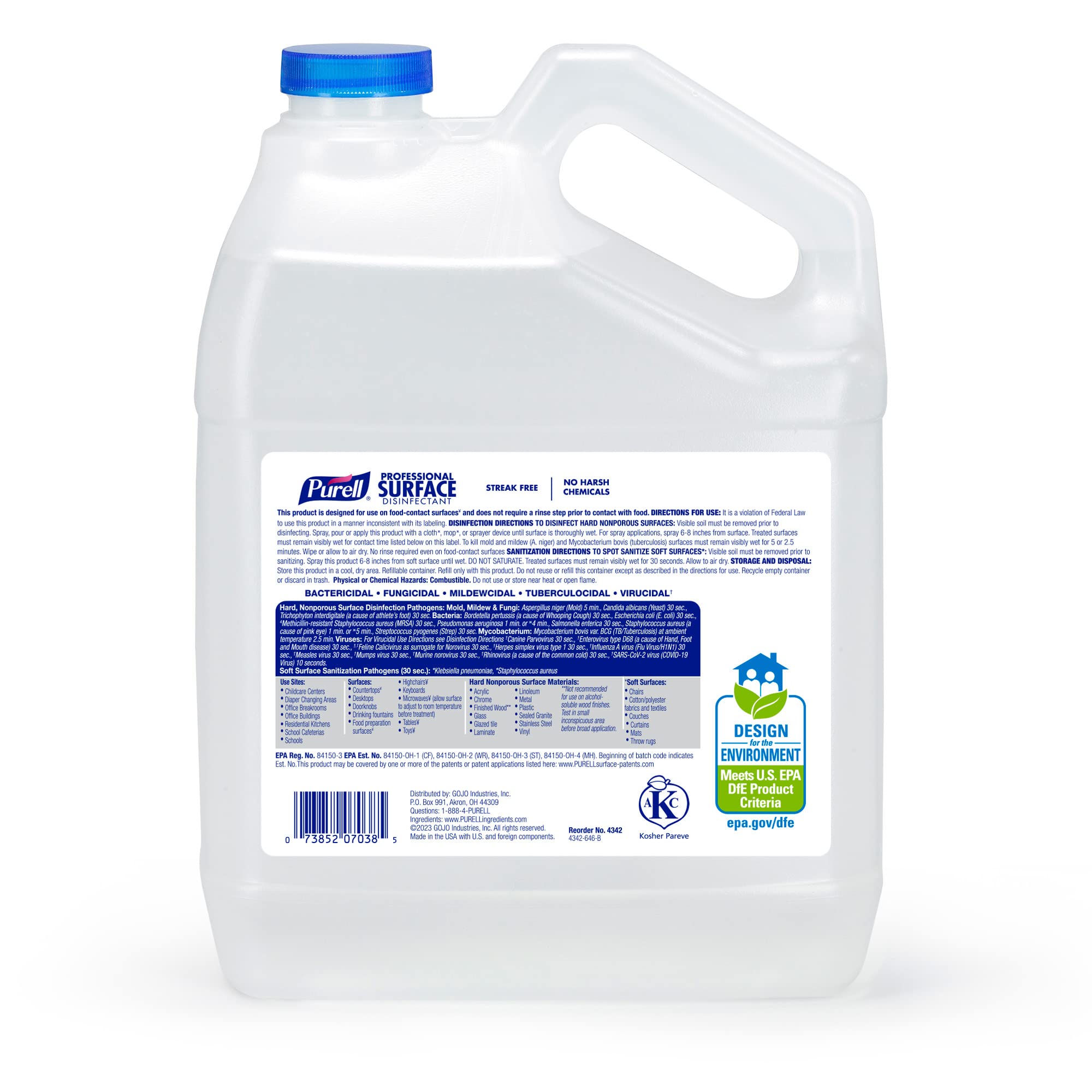 PURELL Purell 4342-04 Professional Surface Disinfectant Citrus Scent 1 Gallon Pour Refill