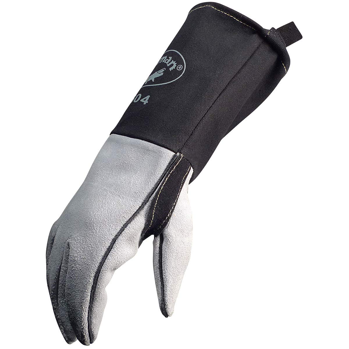 CAIMAN Caiman 1504-1 Premium Split Cowhide MIG/Stick Welding Gloves, Flame Resistant Cuff, Gray/Black Large