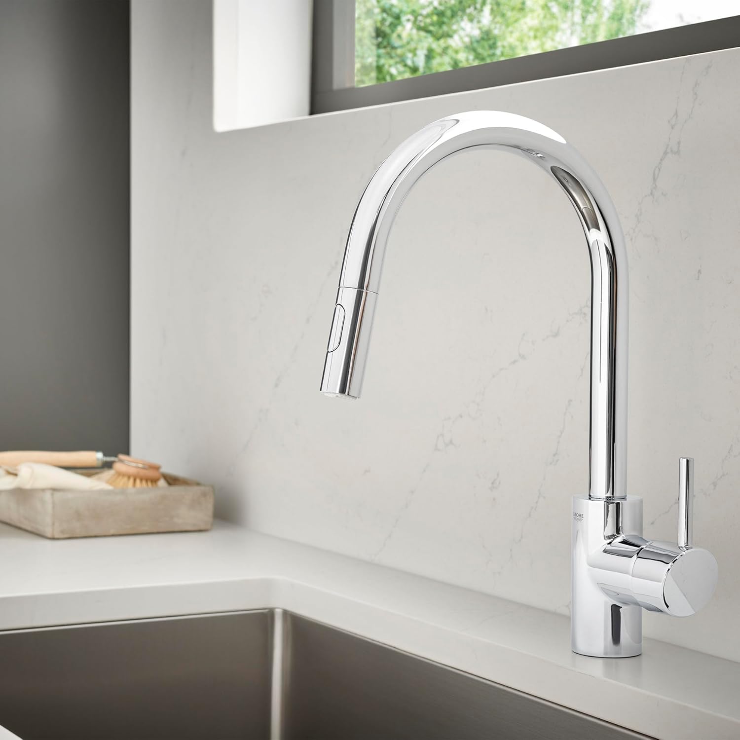 GROHE Grohe 32665003 Concetto Pull-Down Kitchen Faucet with Sprayer Chrome