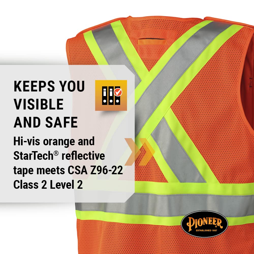 PIONEER Pioneer V1021150U-XL Break Away Zip Vest Orange X-Large