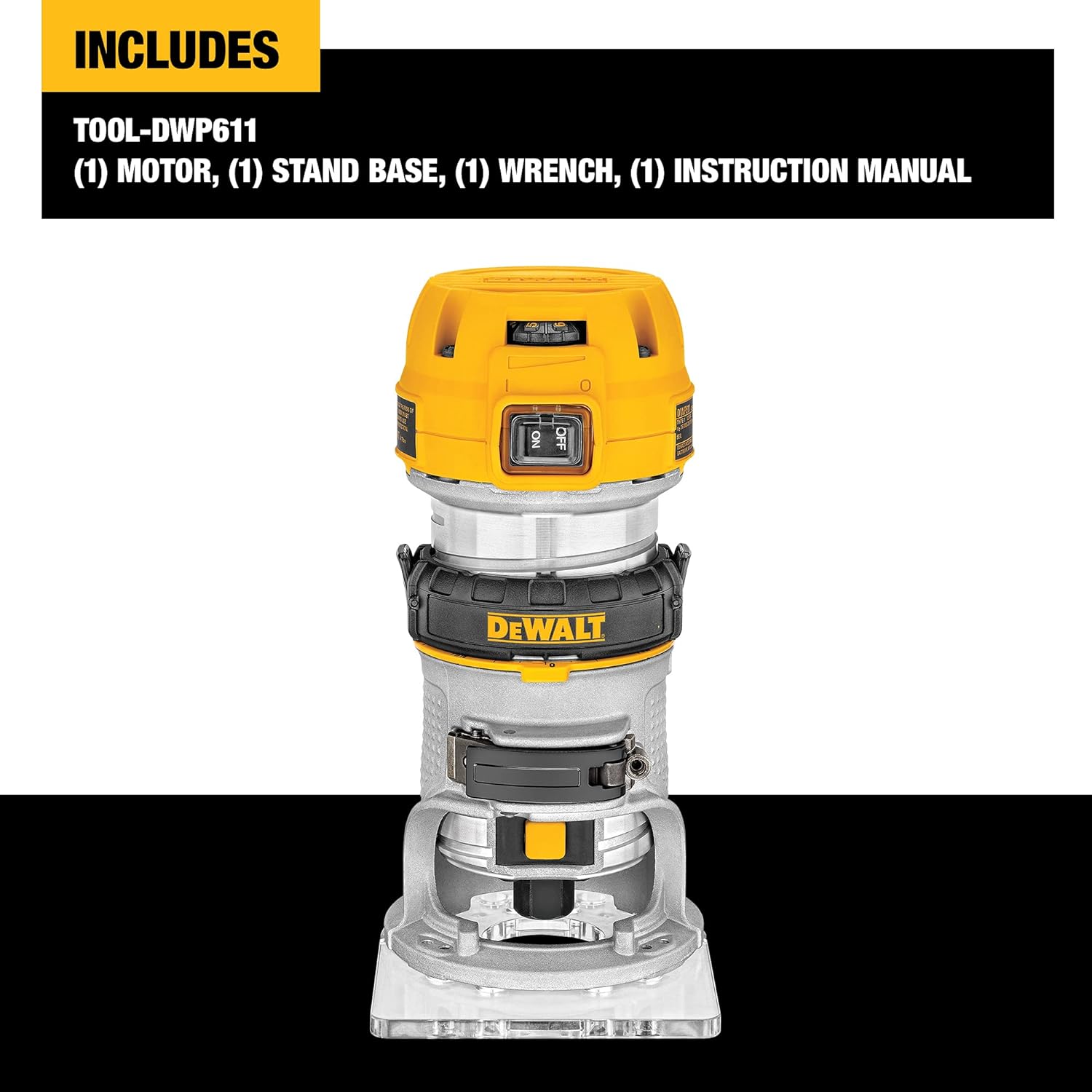 DEWALT DEWALT DWP611 Router, 1-1/4 HP, 11-Amp, Variable Speed Trigger, Corded