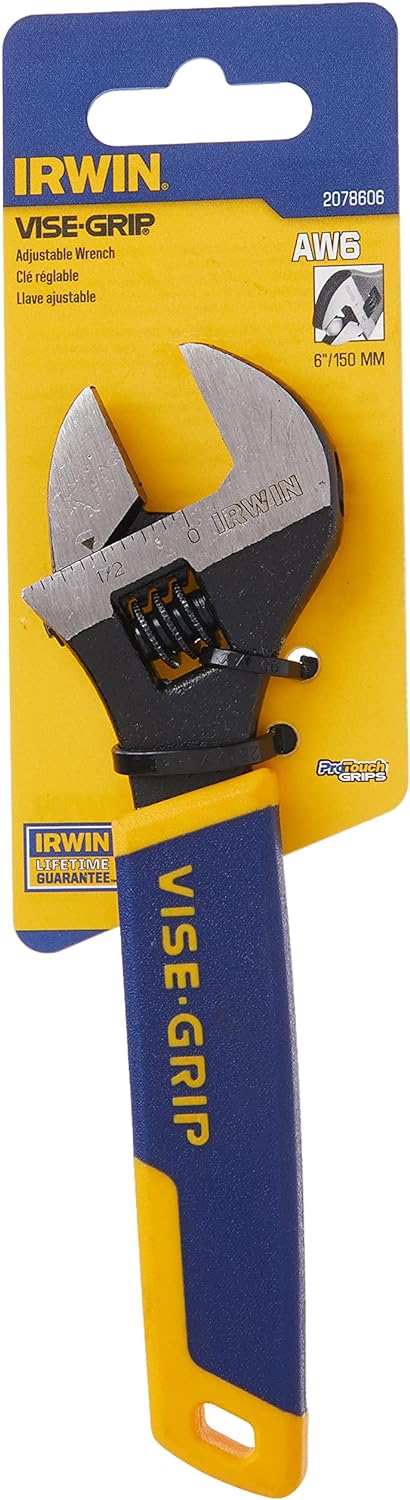 IRWIN Irwin 2078606 Vise-Grip Adjustable Wrench with Comfort Grip, SAE, 6-Inch