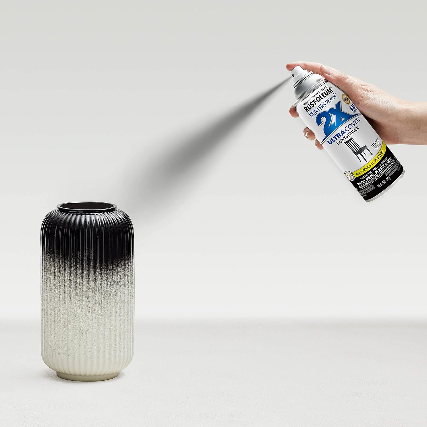 RUST-OLEUM Rust-Oleum 334026 Painter's Touch 2X Ultra Cover Spray Paint Gloss Black 12 Oz