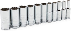 GEARWRENCH 80563 11 Pc. 3/8 Drive 12 Pt. Deep Socket Set, SAE